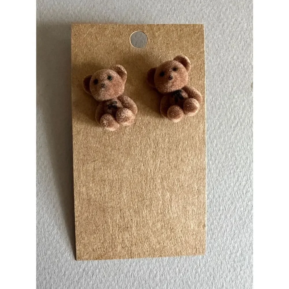 Brown Teddy Bear earring A1811